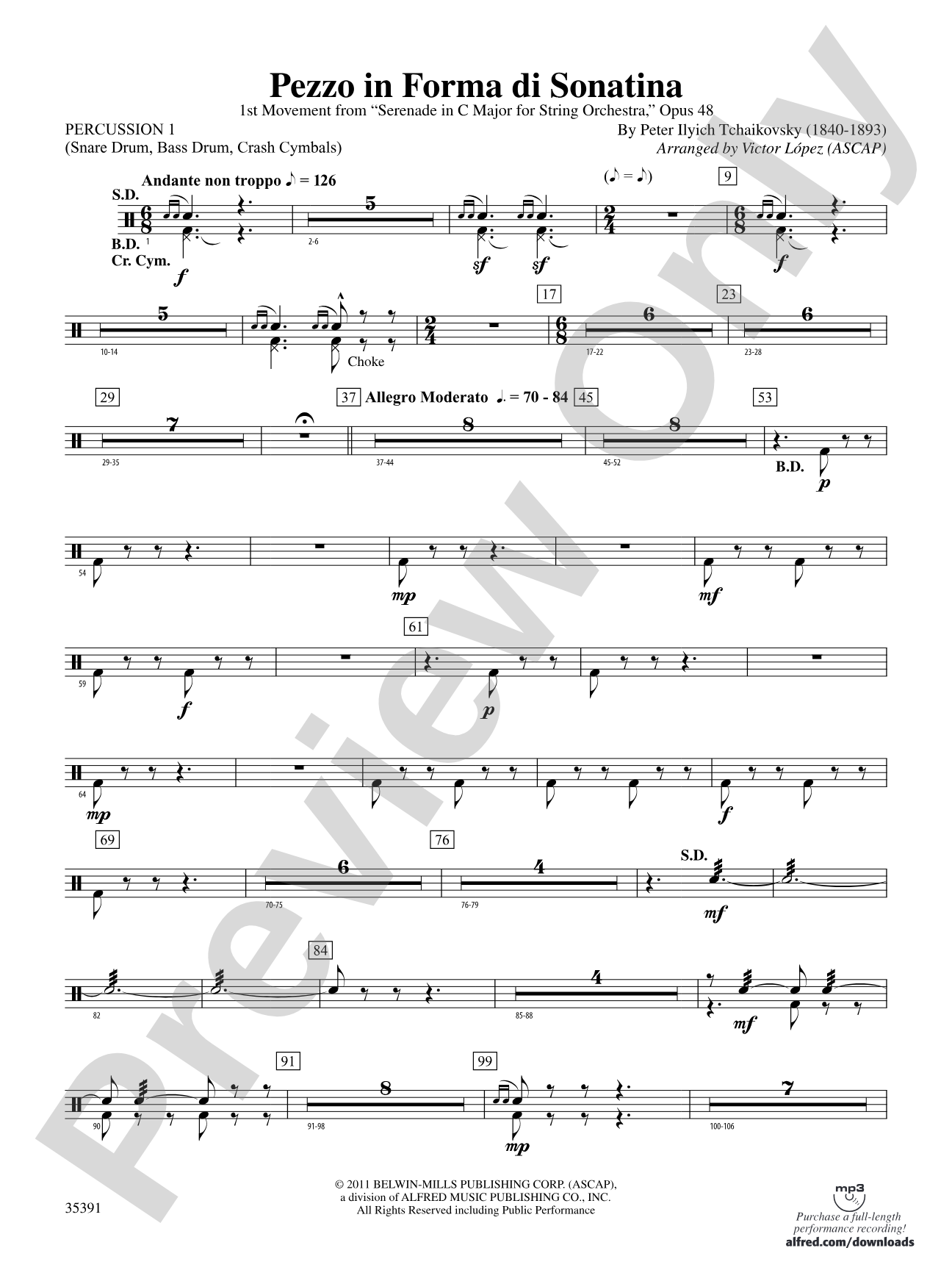 Pezzo in forma di Sonatina: 1st Percussion