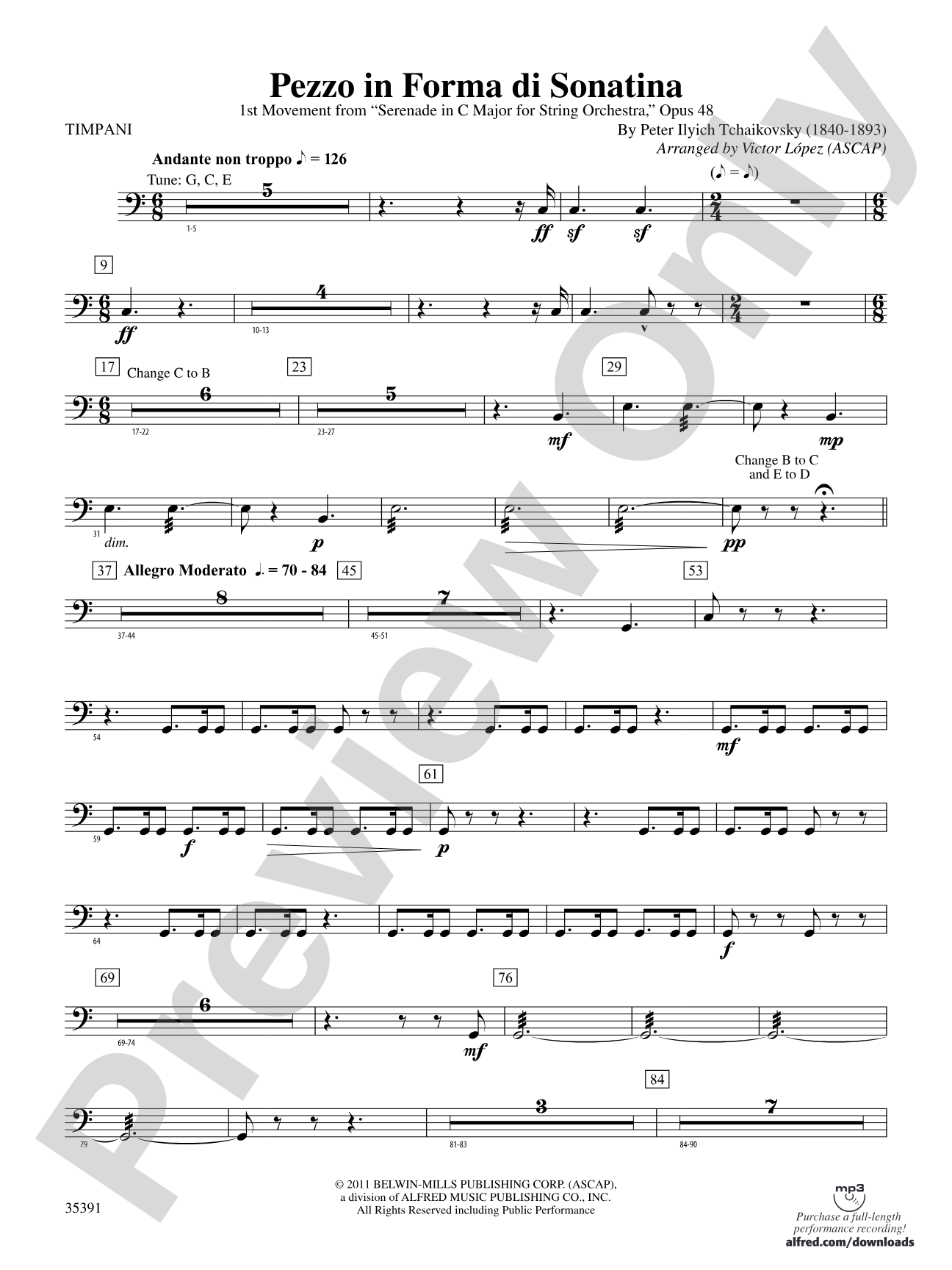 Pezzo in forma di Sonatina: Timpani