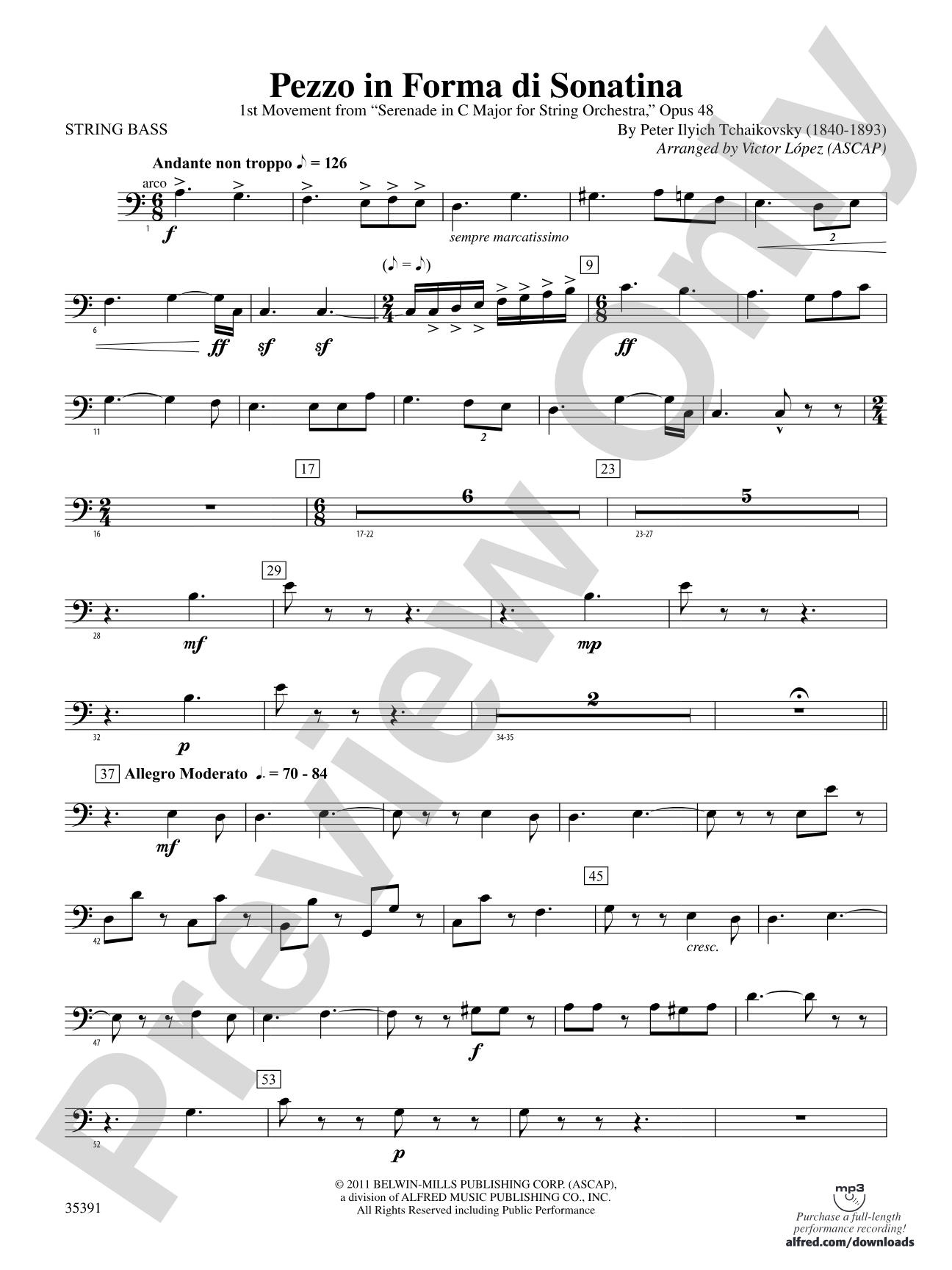 Pezzo in forma di Sonatina: (wp) String Bass