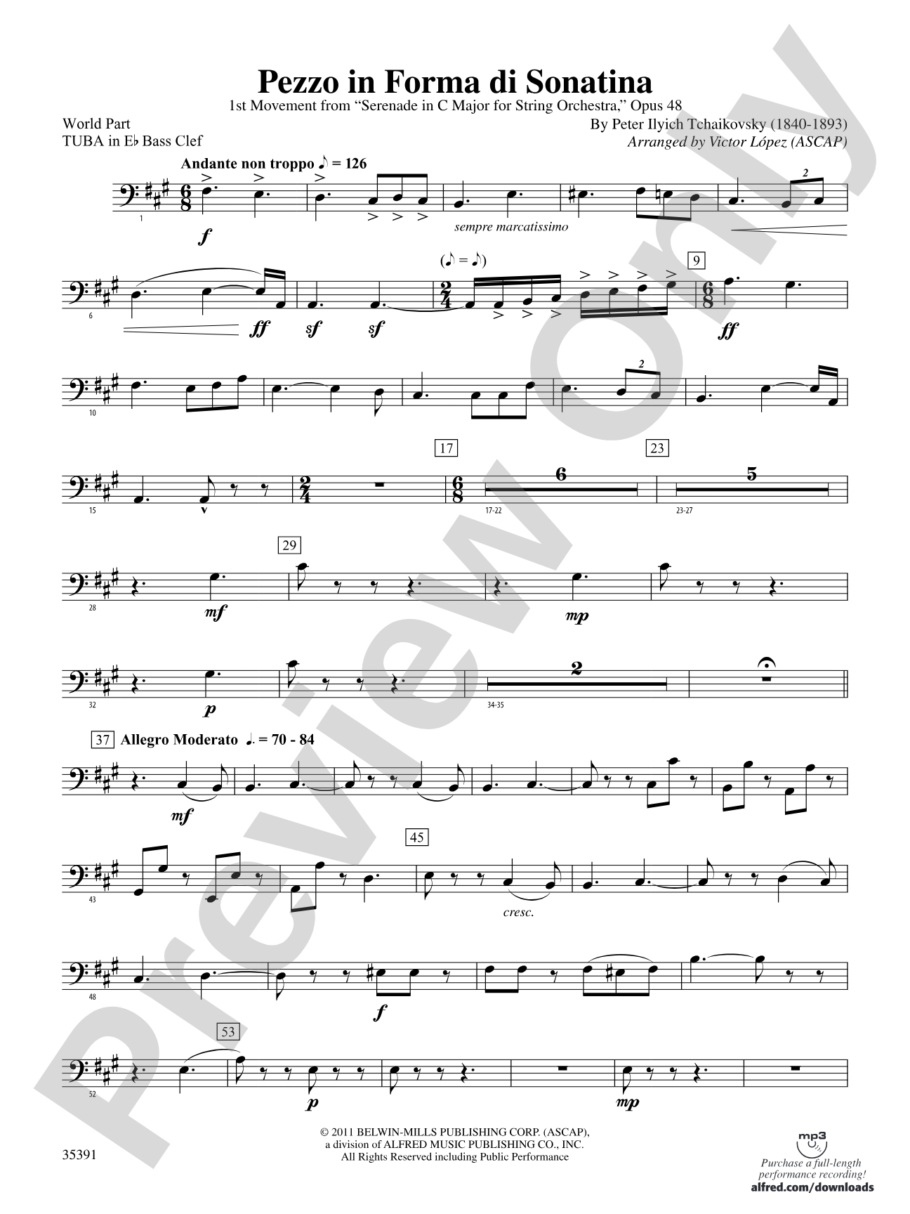 Pezzo in forma di Sonatina: (wp) E-flat Tuba B.C.