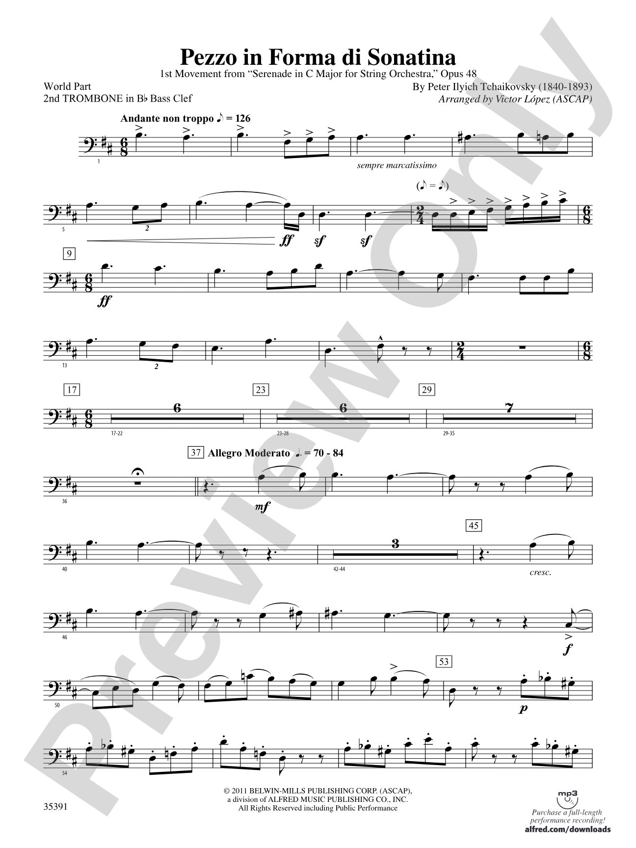 Pezzo in forma di Sonatina: (wp) 2nd B-flat Trombone B.C.