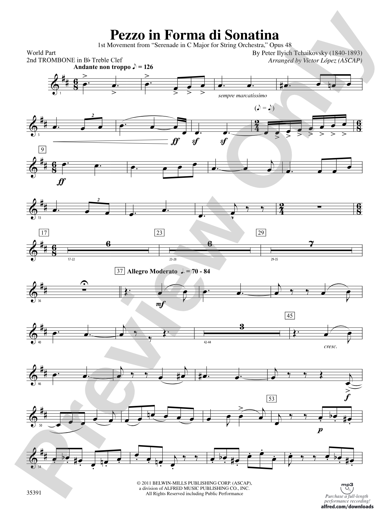 Pezzo in forma di Sonatina: (wp) 2nd B-flat Trombone T.C.