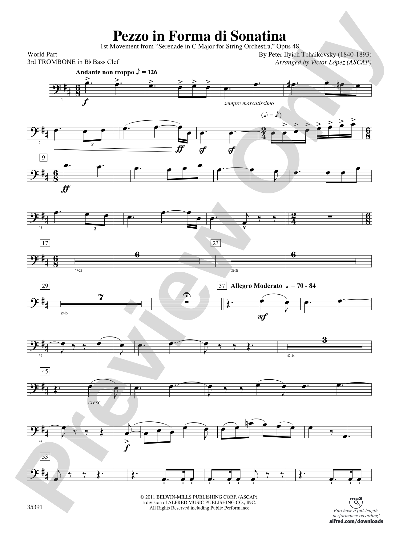 Pezzo in forma di Sonatina: (wp) 3rd B-flat Trombone B.C.
