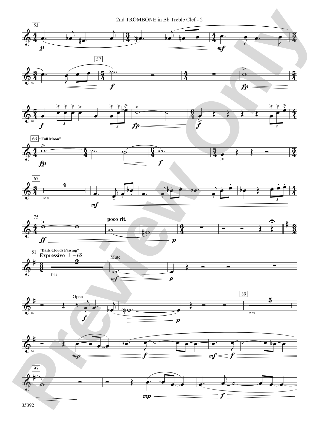 Moon Phases 81: (wp) 2nd B-flat Trombone T.C.