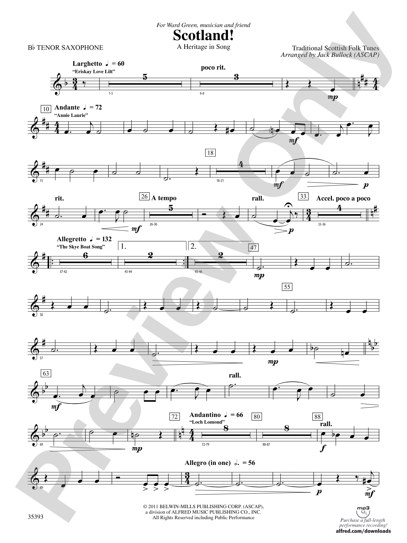 Scotland!: B-flat Tenor Saxophone