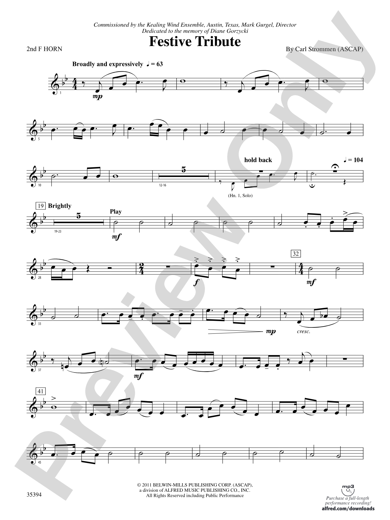 Festive Tribute: 2nd F Horn