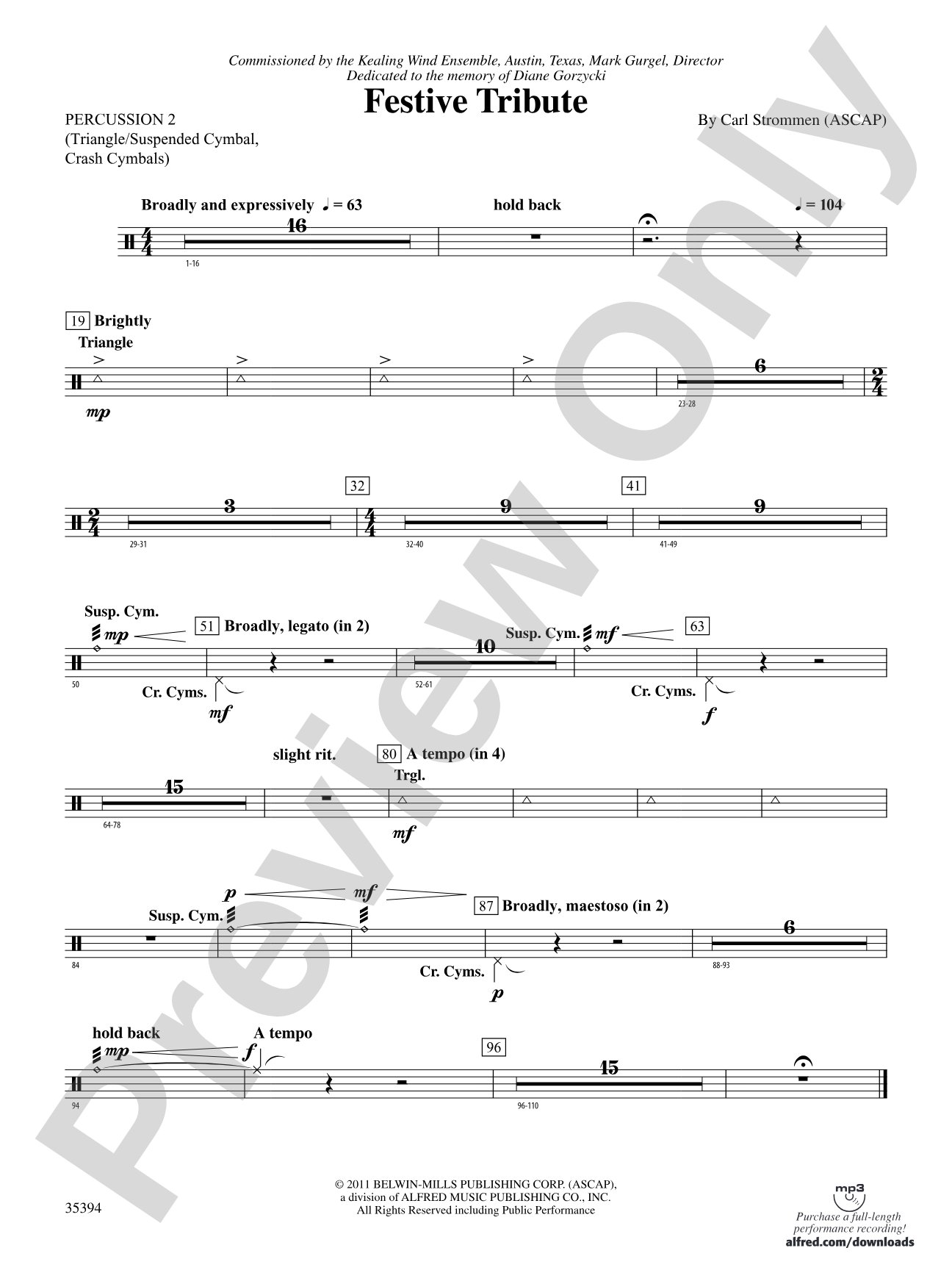 Festive Tribute: 2nd Percussion