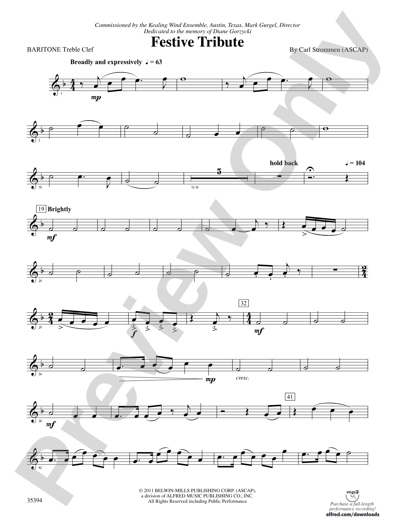 Festive Tribute: (wp) Baritone T.C.