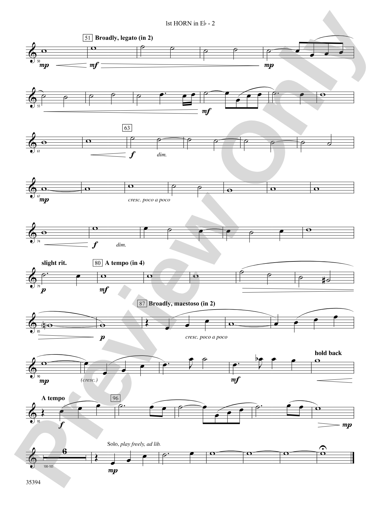 Festive Tribute: (wp) 1st Horn in E-flat