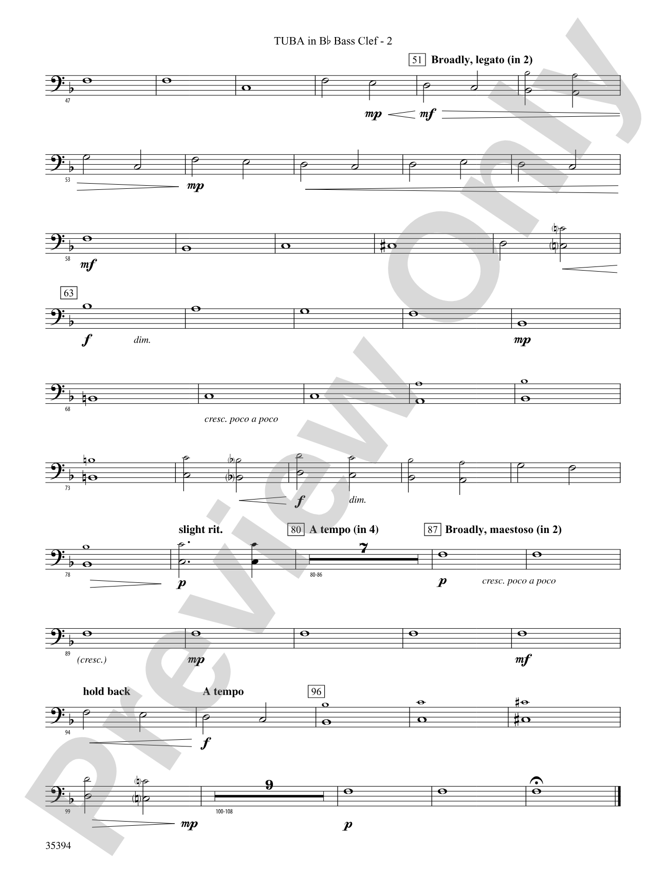 Festive Tribute: (wp) B-flat Tuba B.C.