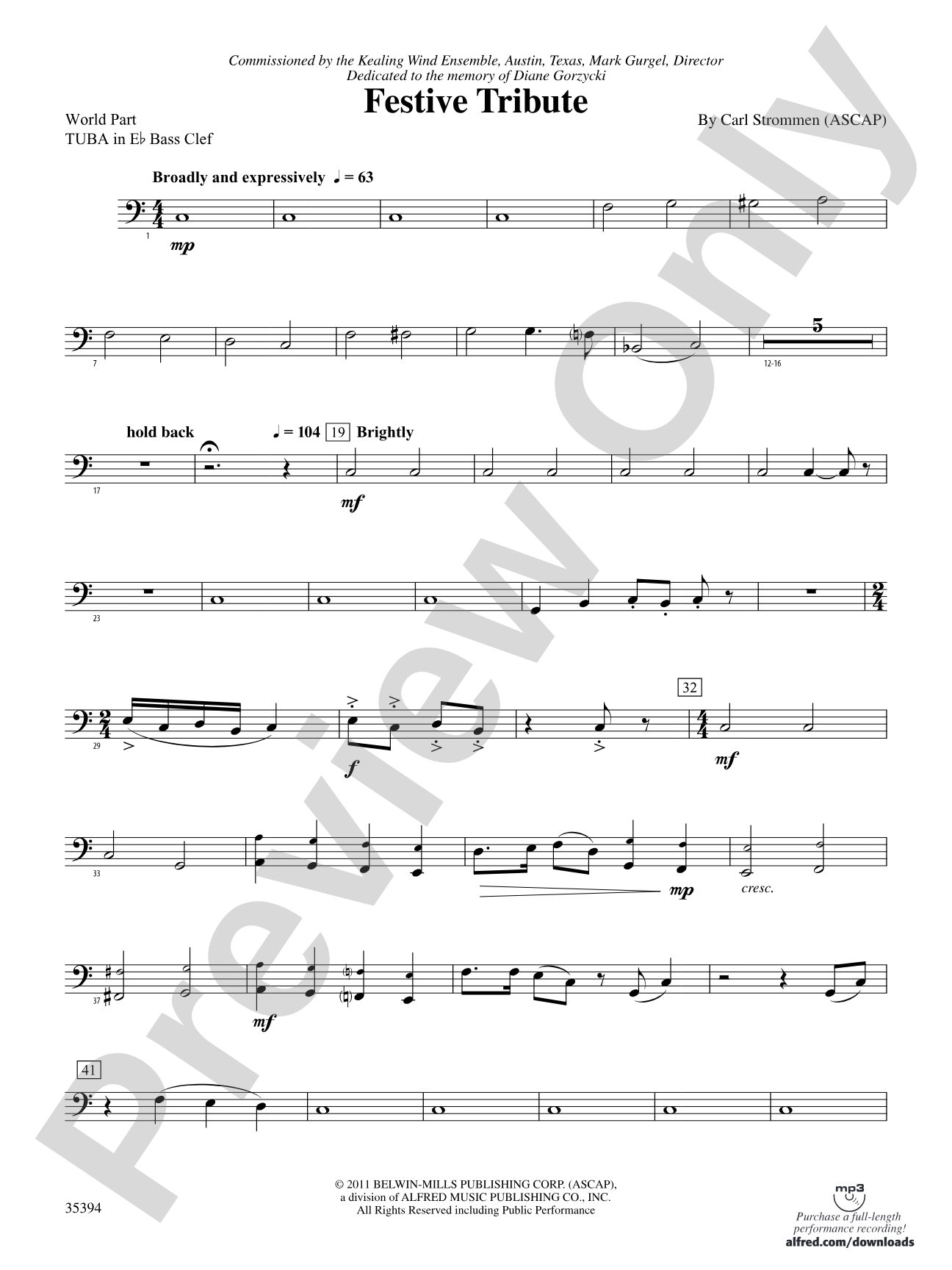 Festive Tribute: (wp) E-flat Tuba B.C.
