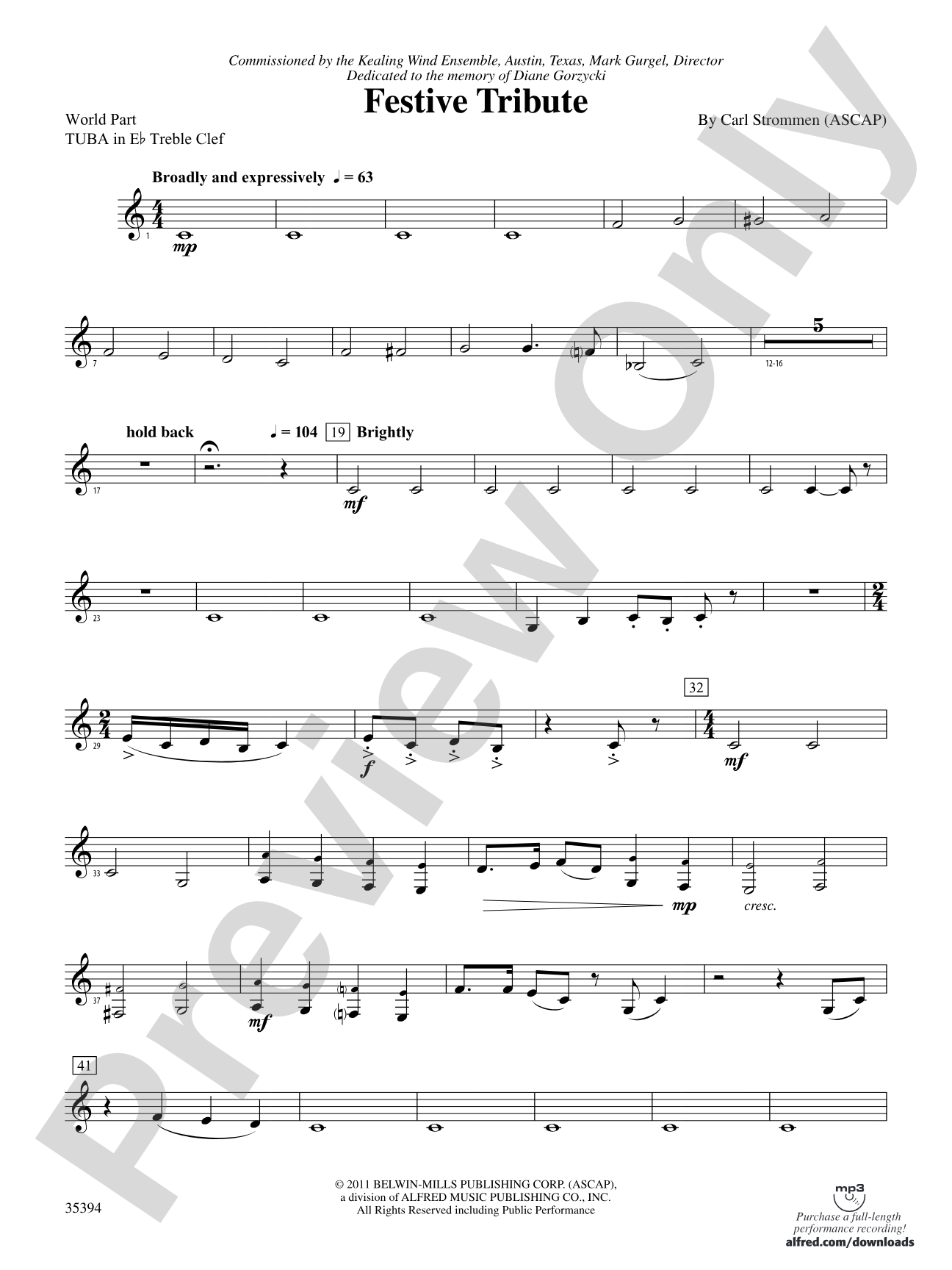 Festive Tribute: (wp) E-flat Tuba T.C.