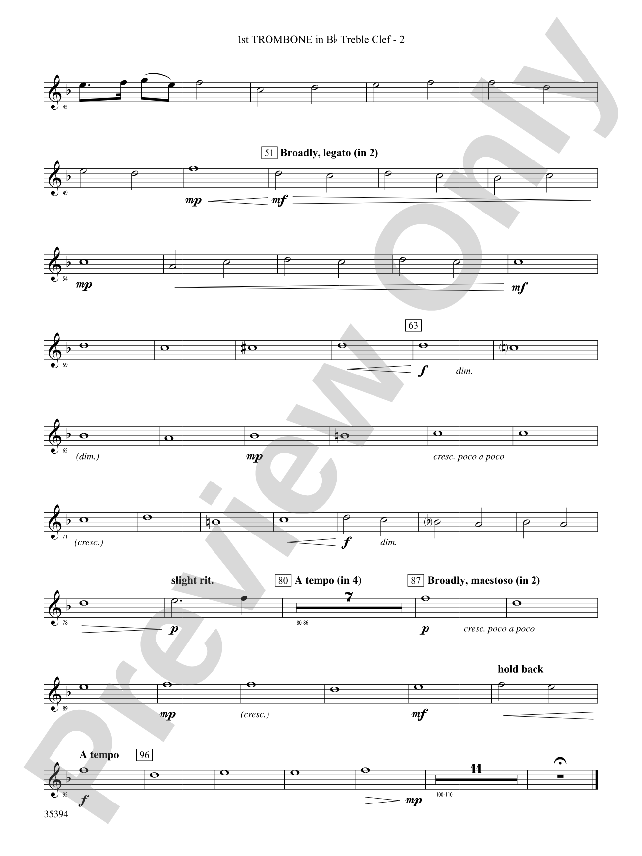 Festive Tribute: (wp) 1st B-flat Trombone T.C.