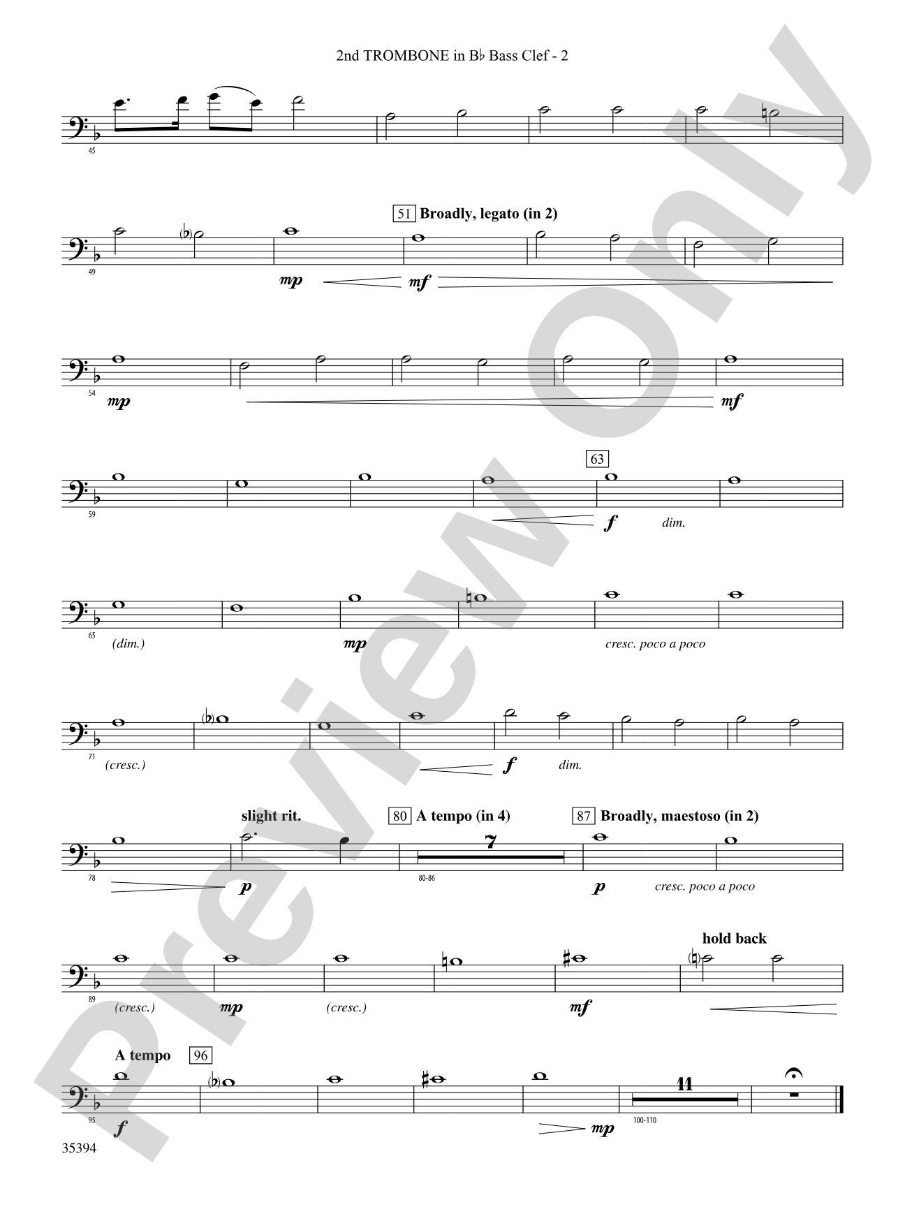 Festive Tribute: (wp) 2nd B-flat Trombone B.C.
