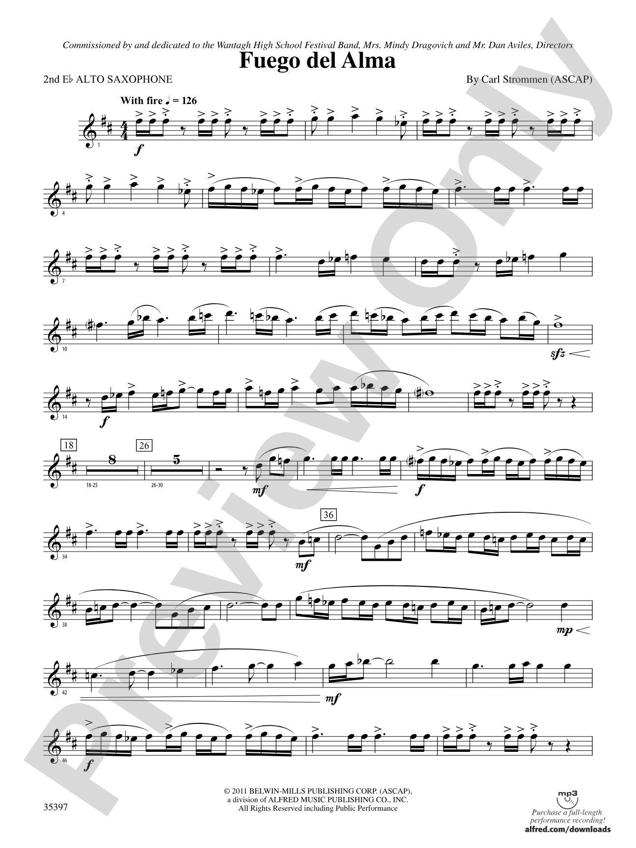 Fuego del Alma: 2nd E-flat Alto Saxophone