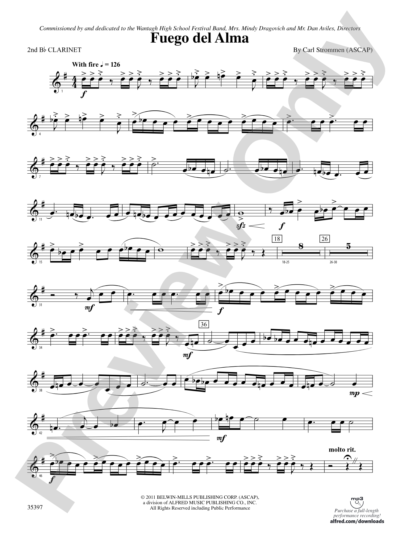 Fuego del Alma: 2nd B-flat Clarinet