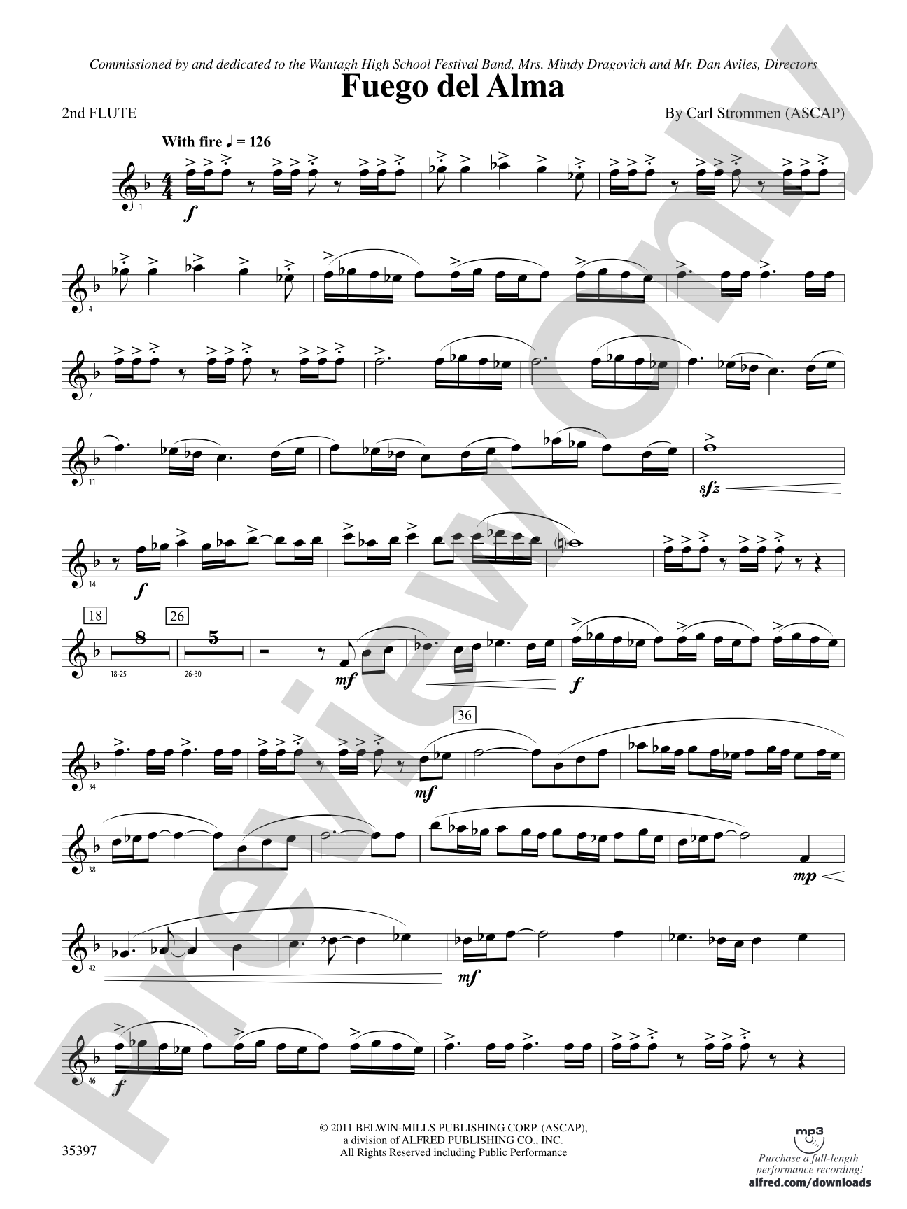 Fuego del Alma: 2nd Flute