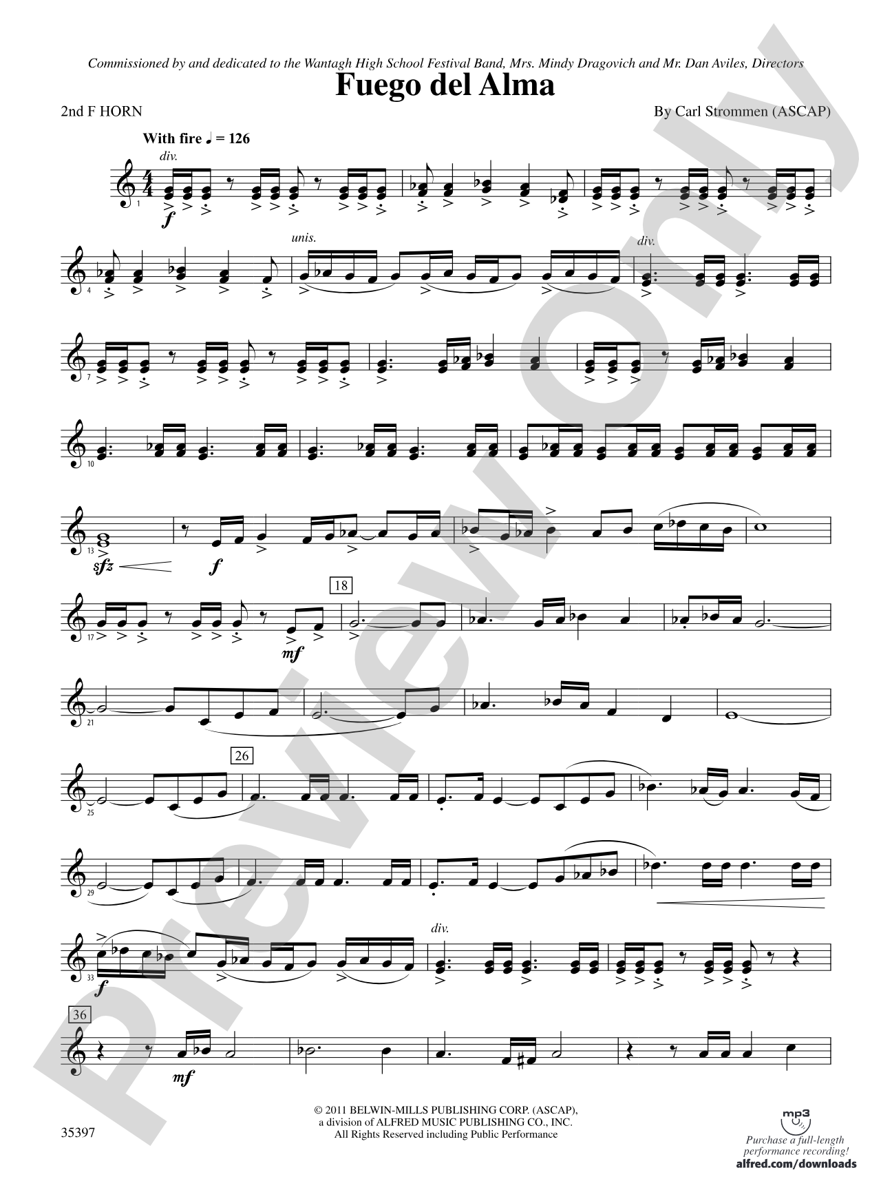 Fuego del Alma: 2nd F Horn