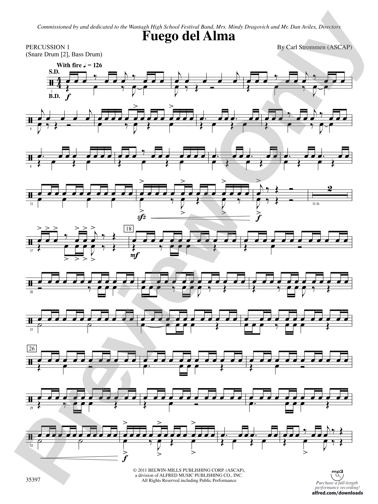 Fuego del Alma: 1st Percussion