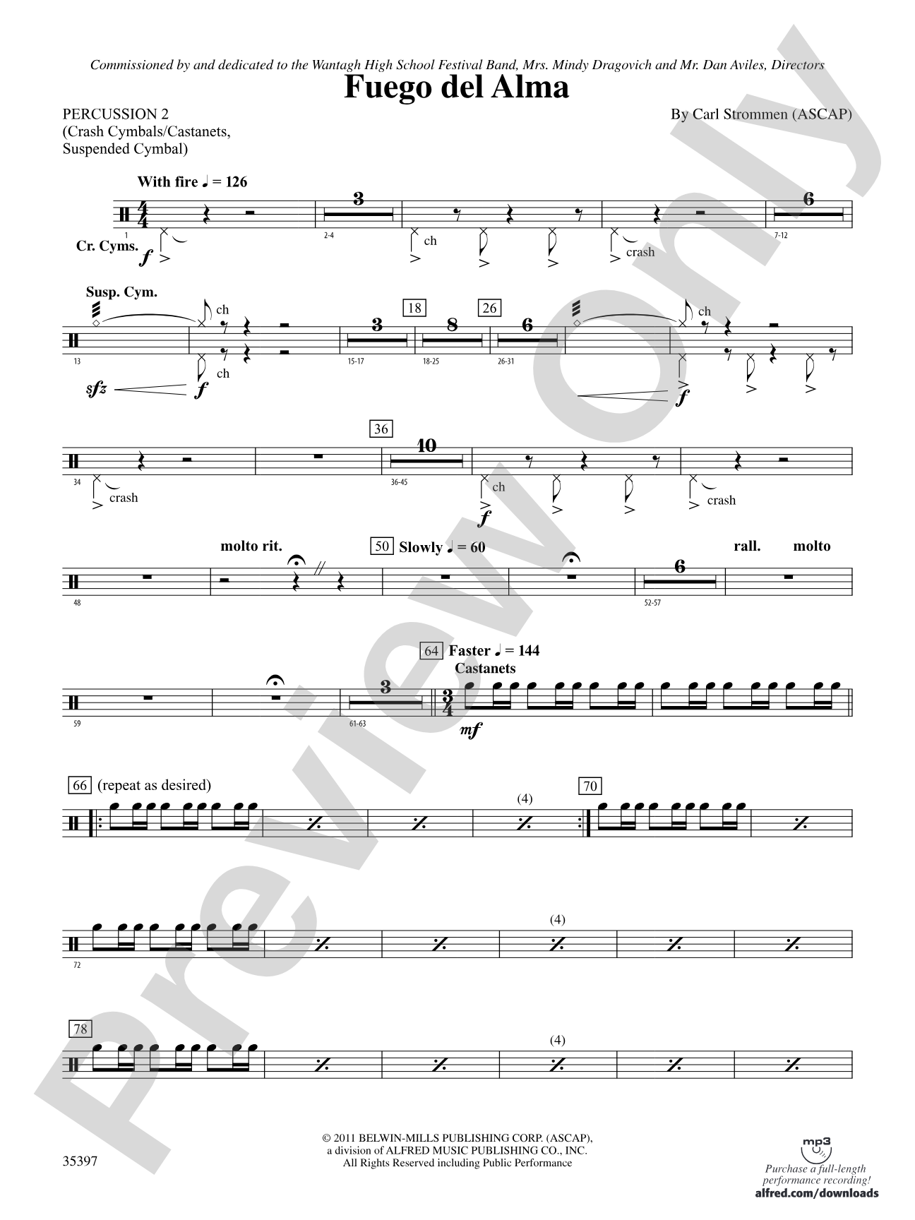 Fuego del Alma: 2nd Percussion