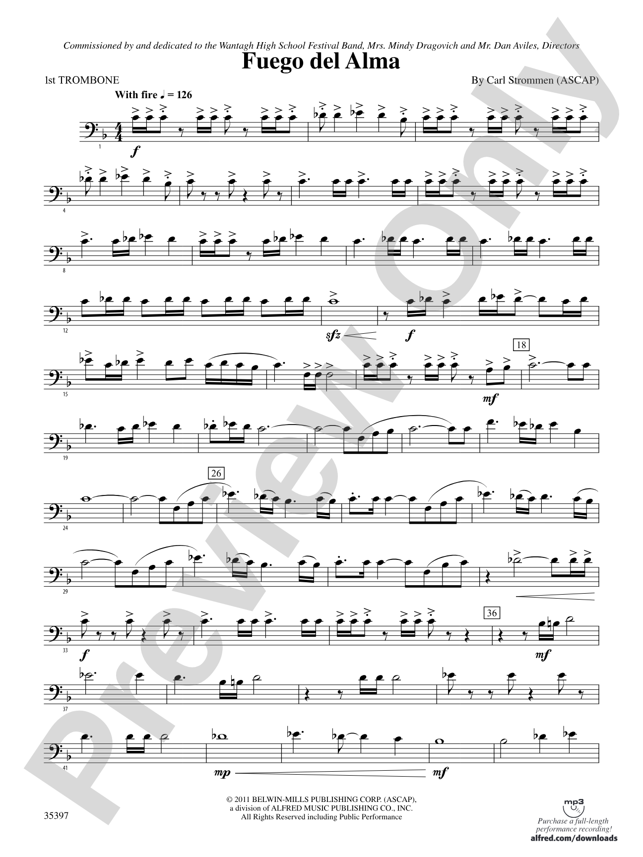 Fuego del Alma: 1st Trombone