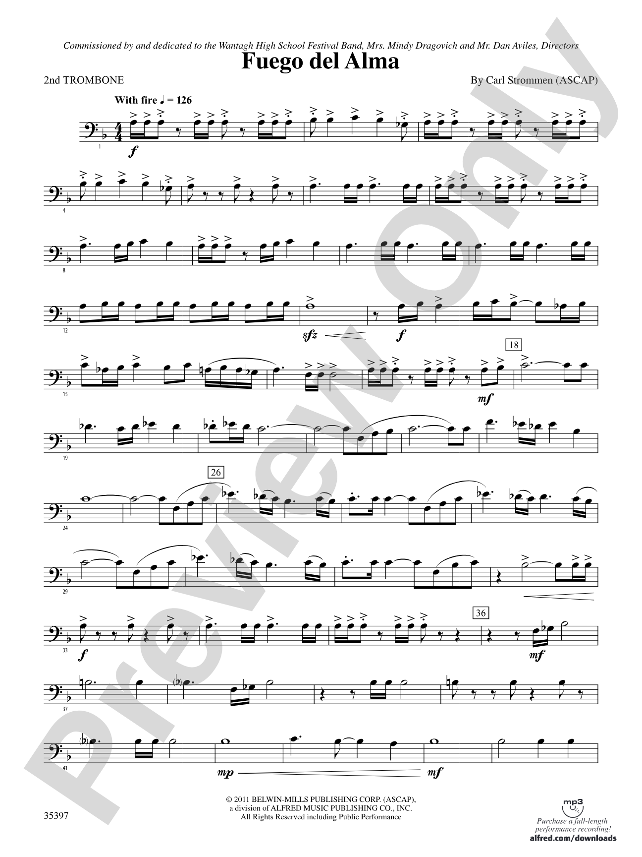 Fuego del Alma: 2nd Trombone
