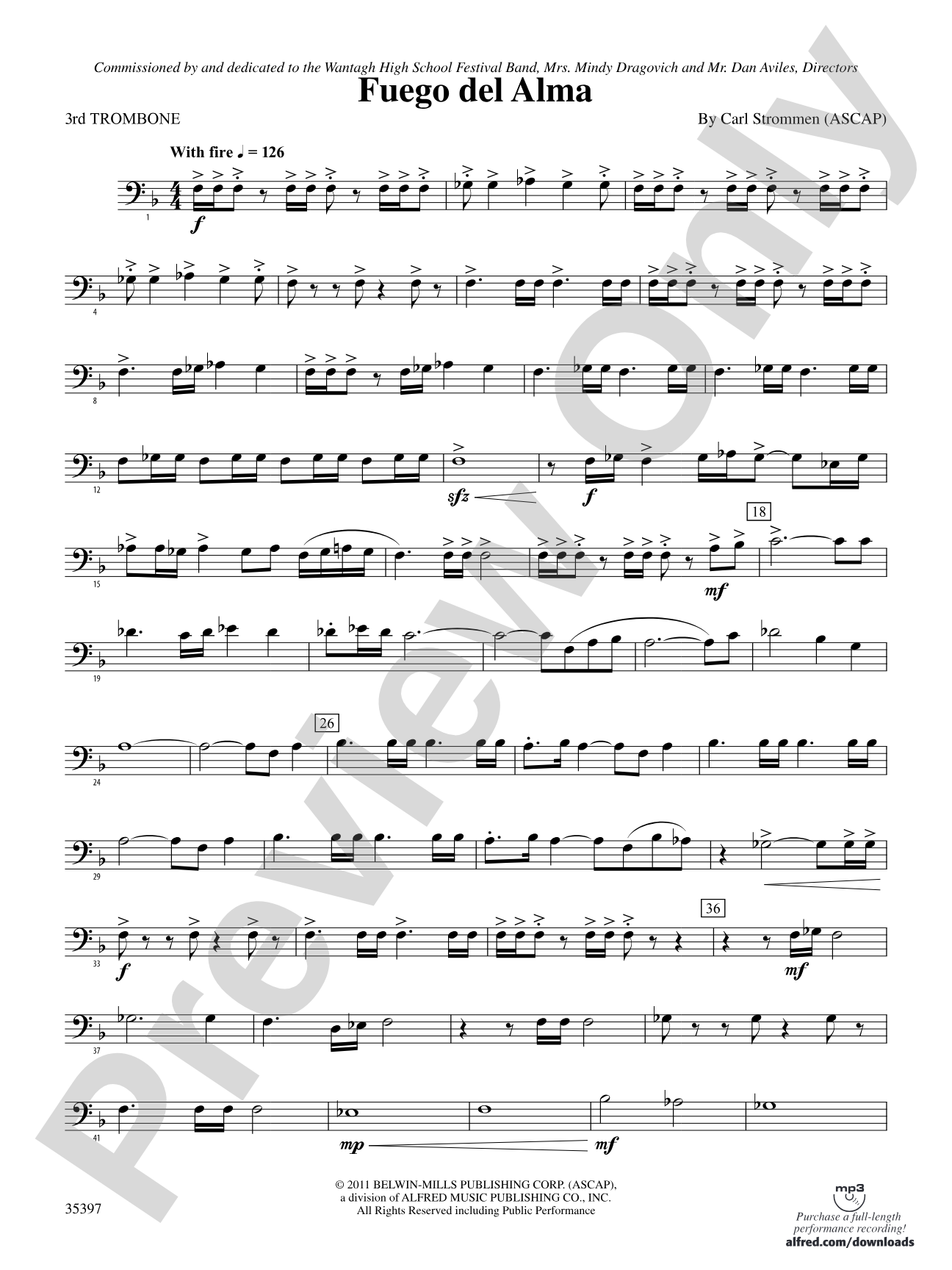 Fuego del Alma: 3rd Trombone