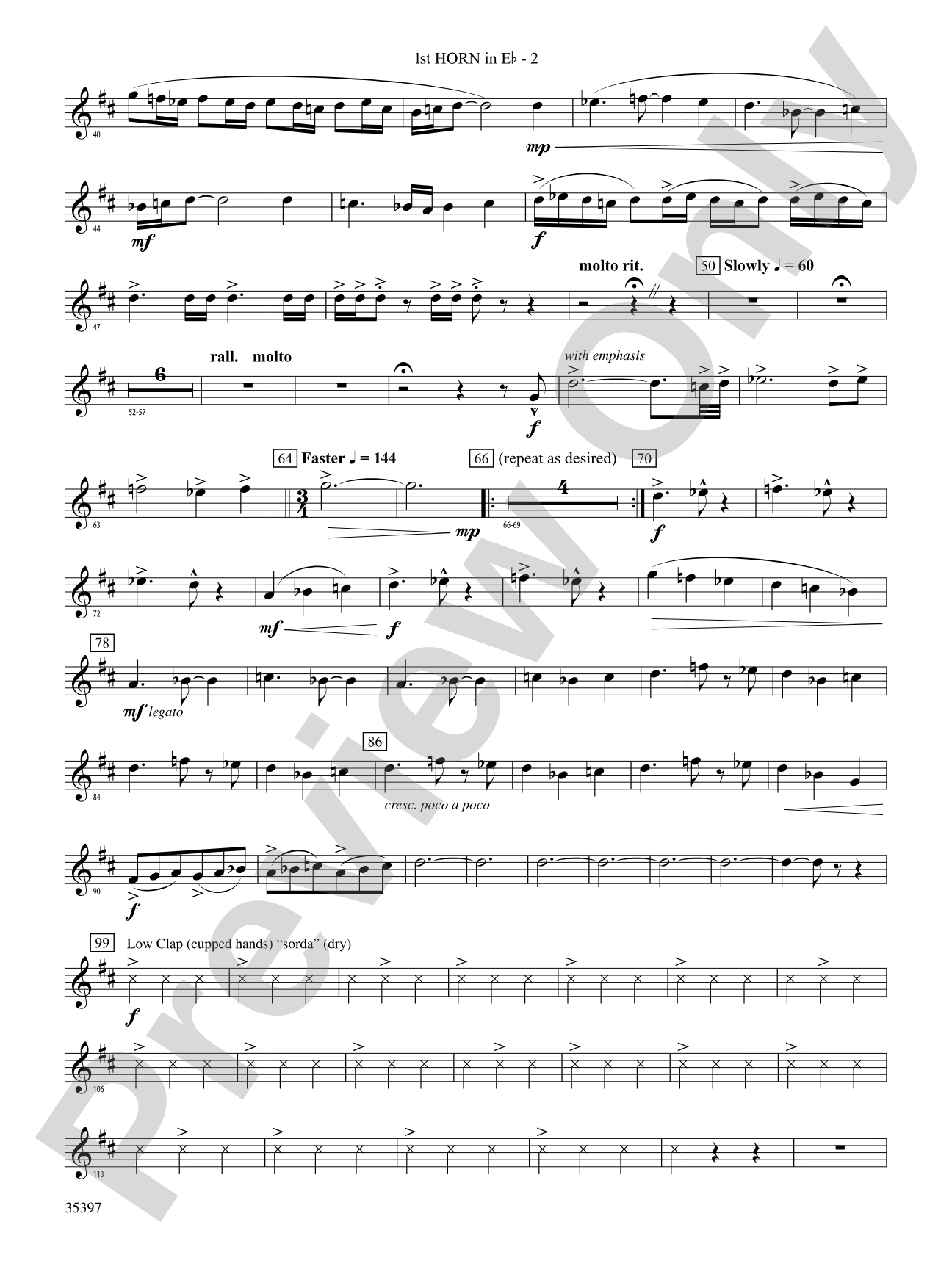 Fuego del Alma: (wp) 1st Horn in E-flat