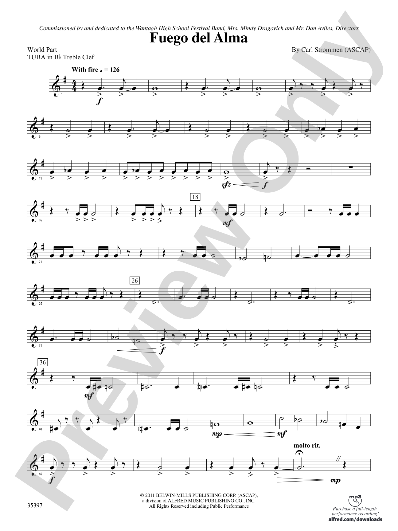 Fuego del Alma: (wp) B-flat Tuba T.C.