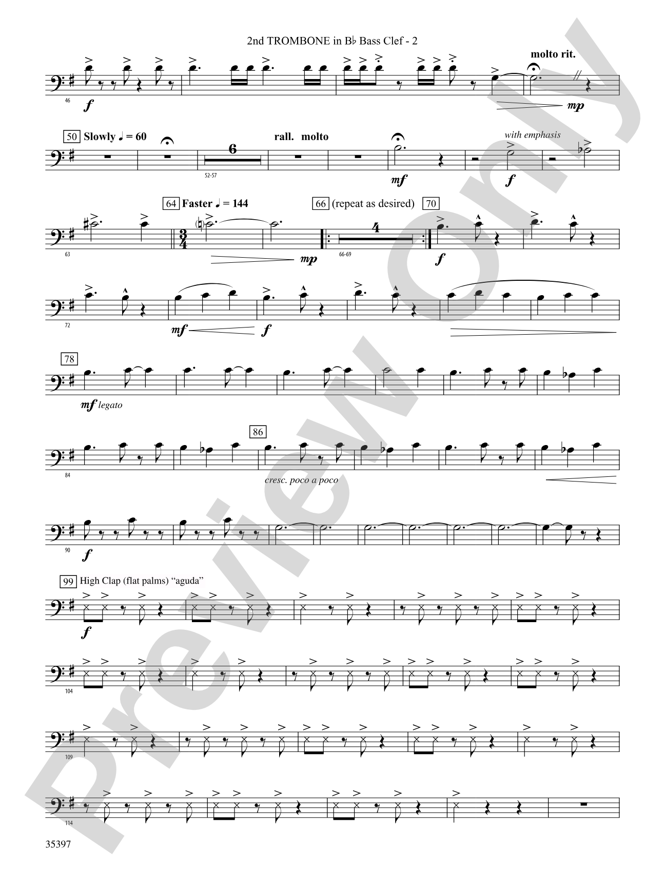 Fuego del Alma: (wp) 2nd B-flat Trombone B.C.
