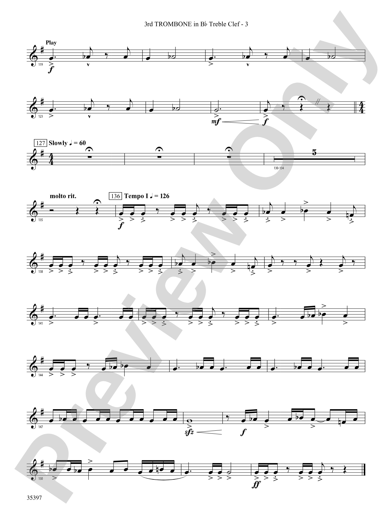 Fuego del Alma: (wp) 3rd B-flat Trombone T.C.