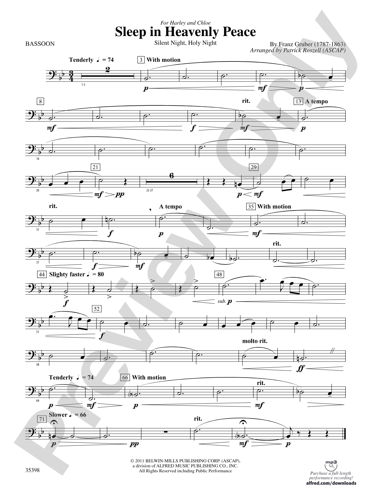 Sleep in Heavenly Peace: Bassoon
