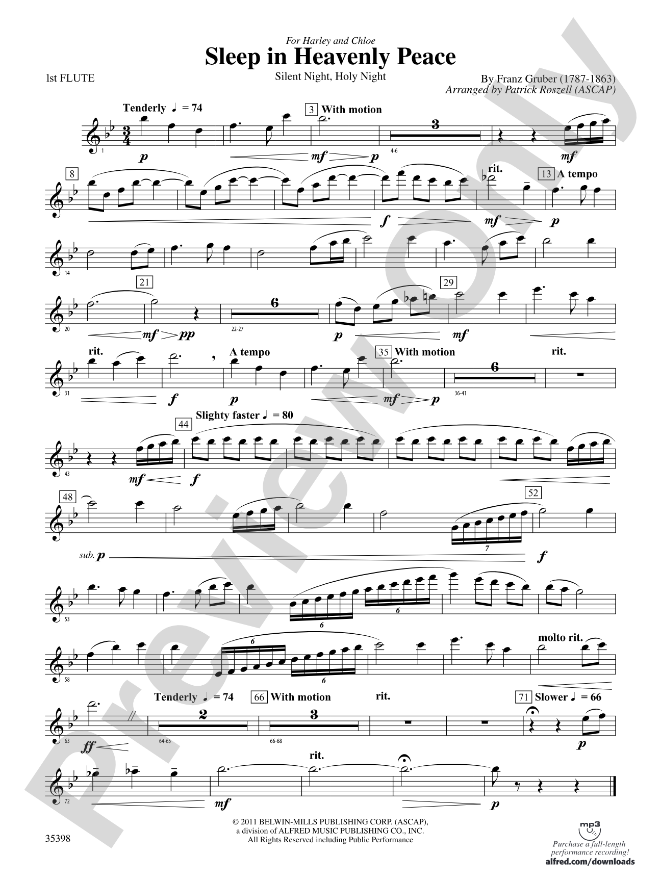 Sleep in Heavenly Peace: Flute