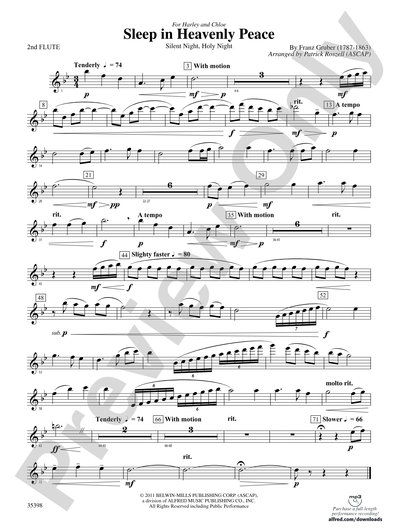 Sleep in Heavenly Peace: 2nd Flute