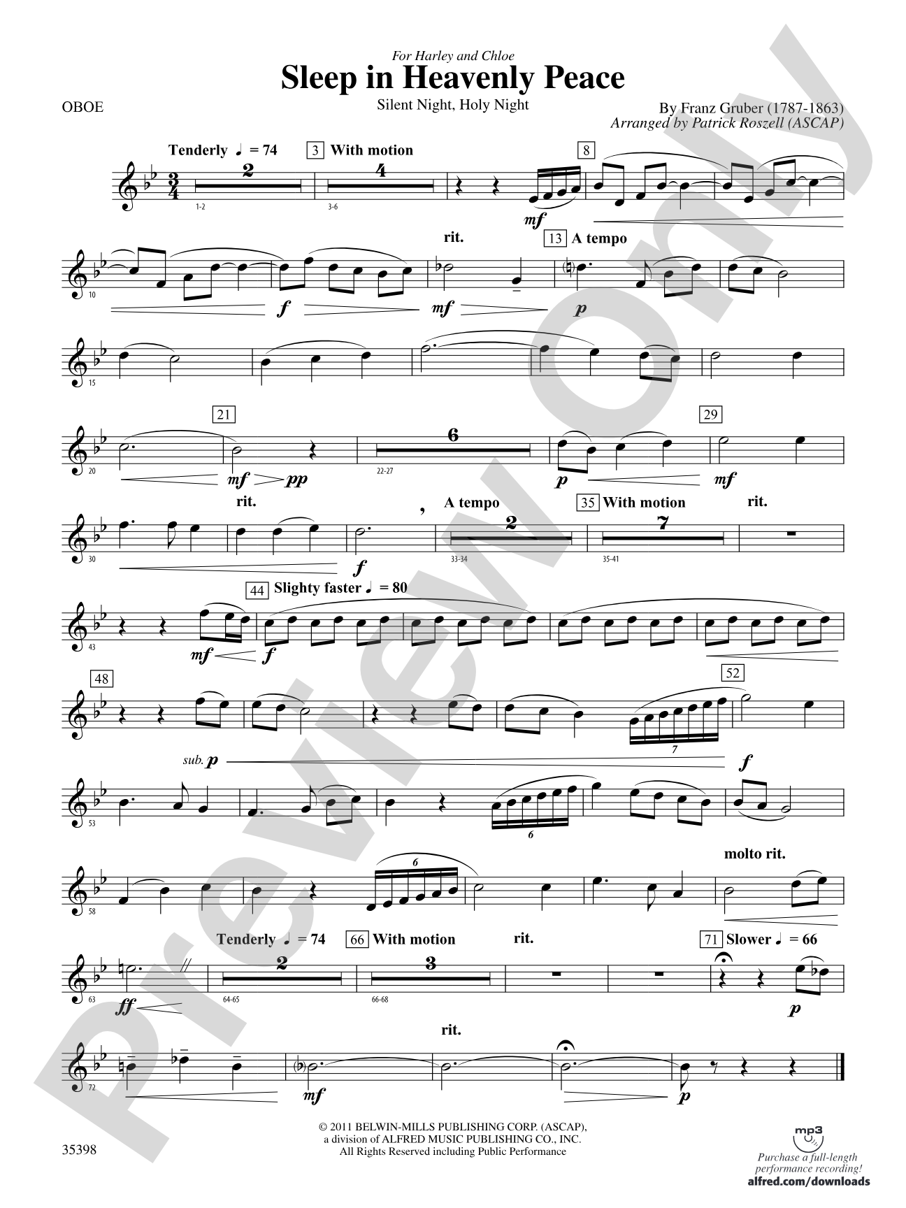 Sleep in Heavenly Peace: Oboe