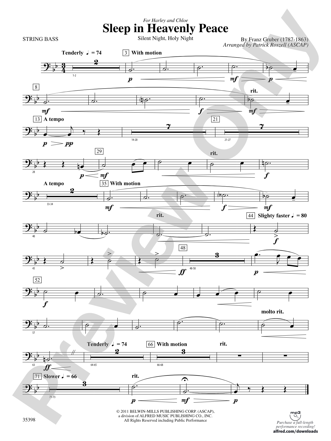 Sleep in Heavenly Peace: String Bass