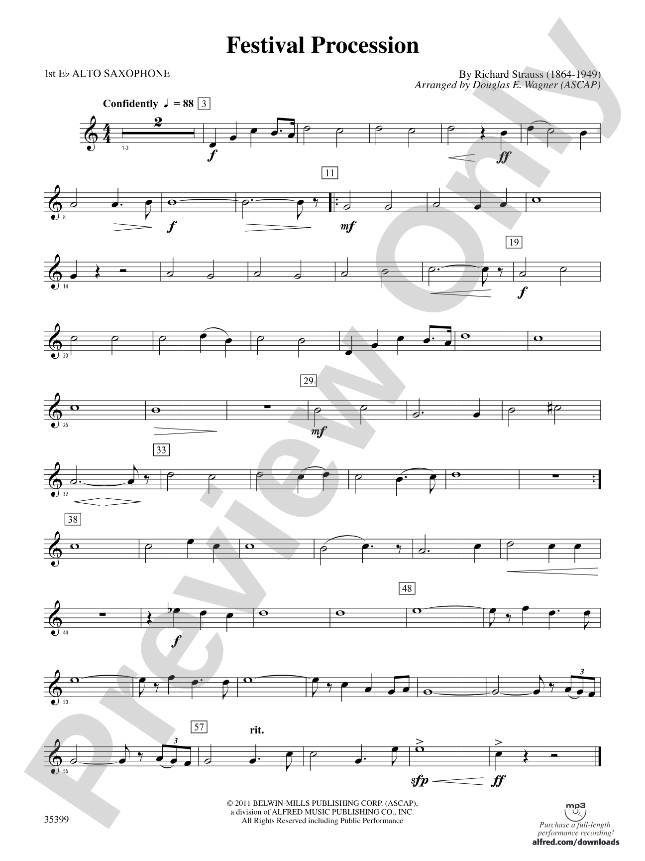 Festival Procession: E-flat Alto Saxophone