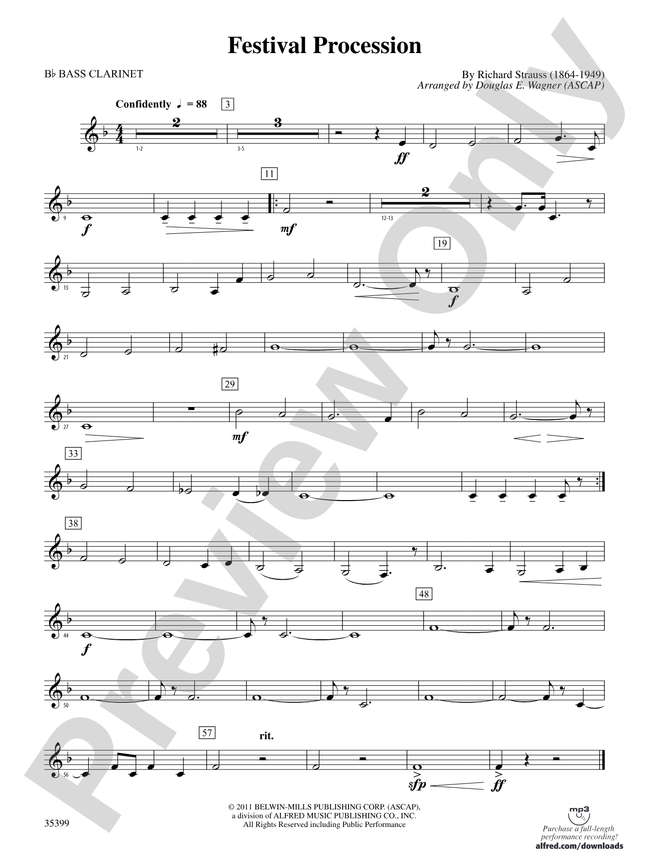 Festival Procession: B-flat Bass Clarinet