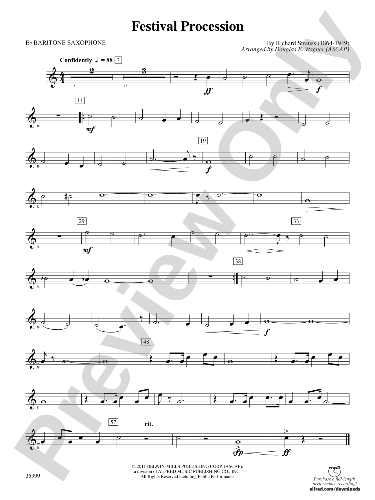 Festival Procession: E-flat Baritone Saxophone