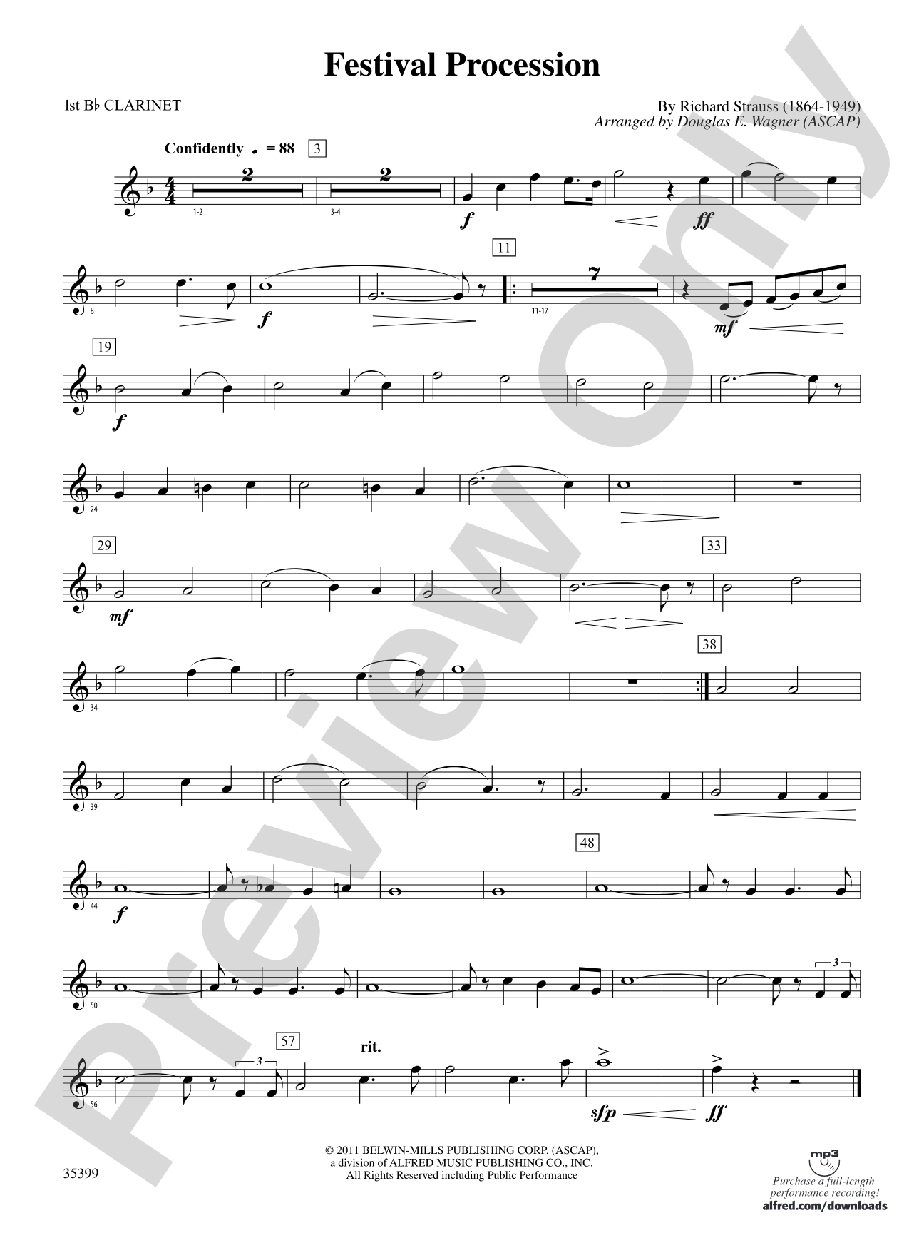 Festival Procession: 1st B-flat Clarinet