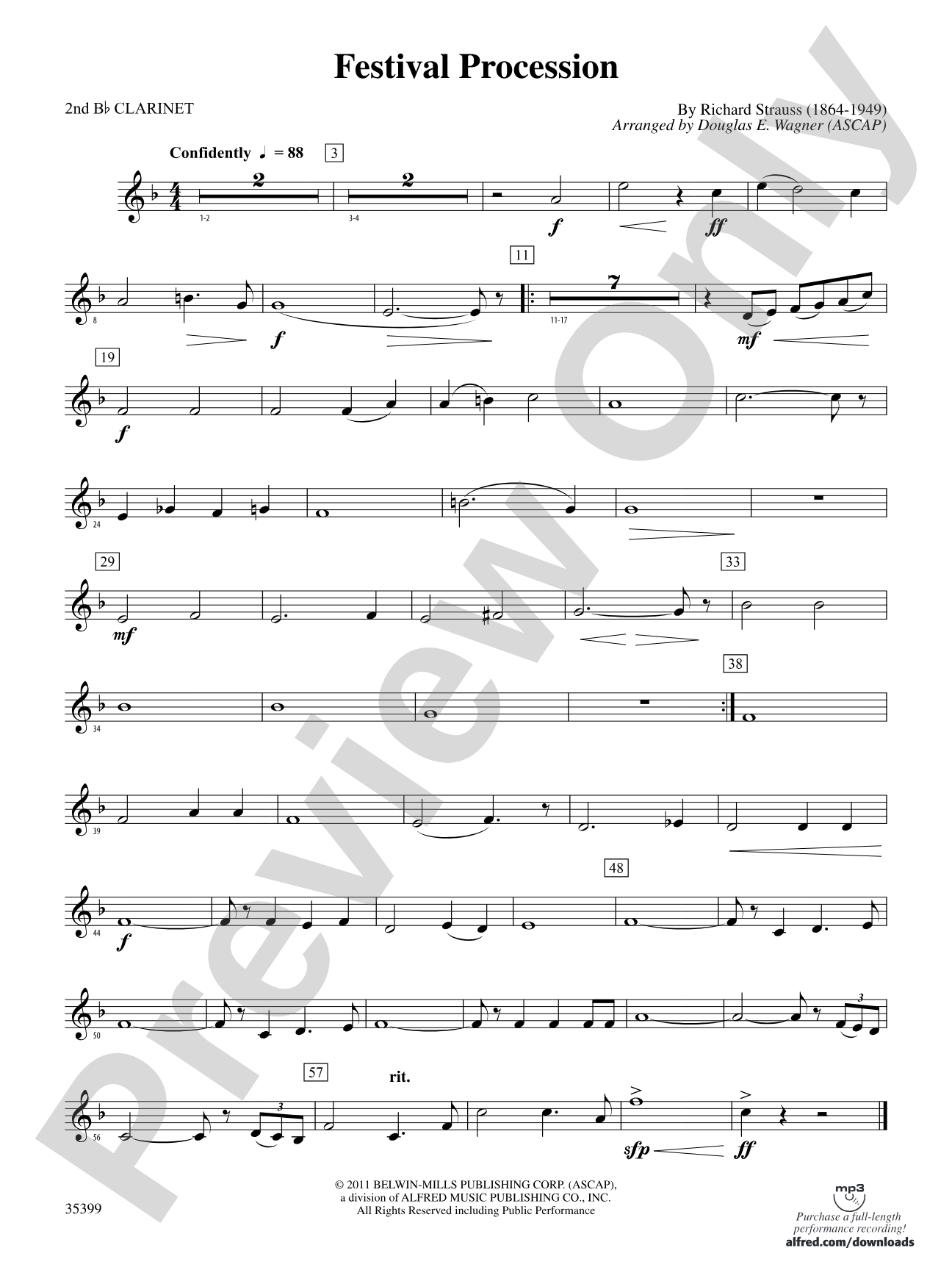 Festival Procession: 2nd B-flat Clarinet