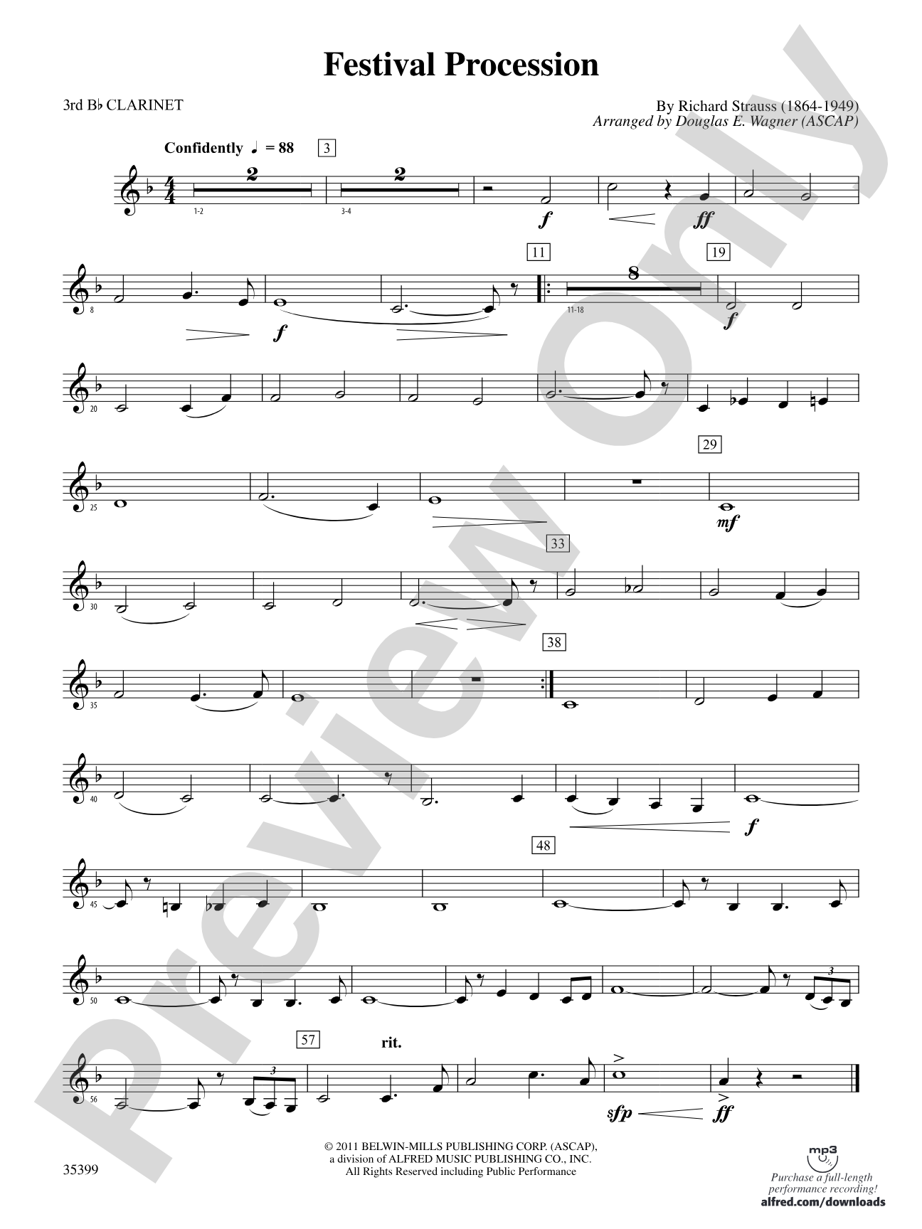 Festival Procession: 3rd B-flat Clarinet