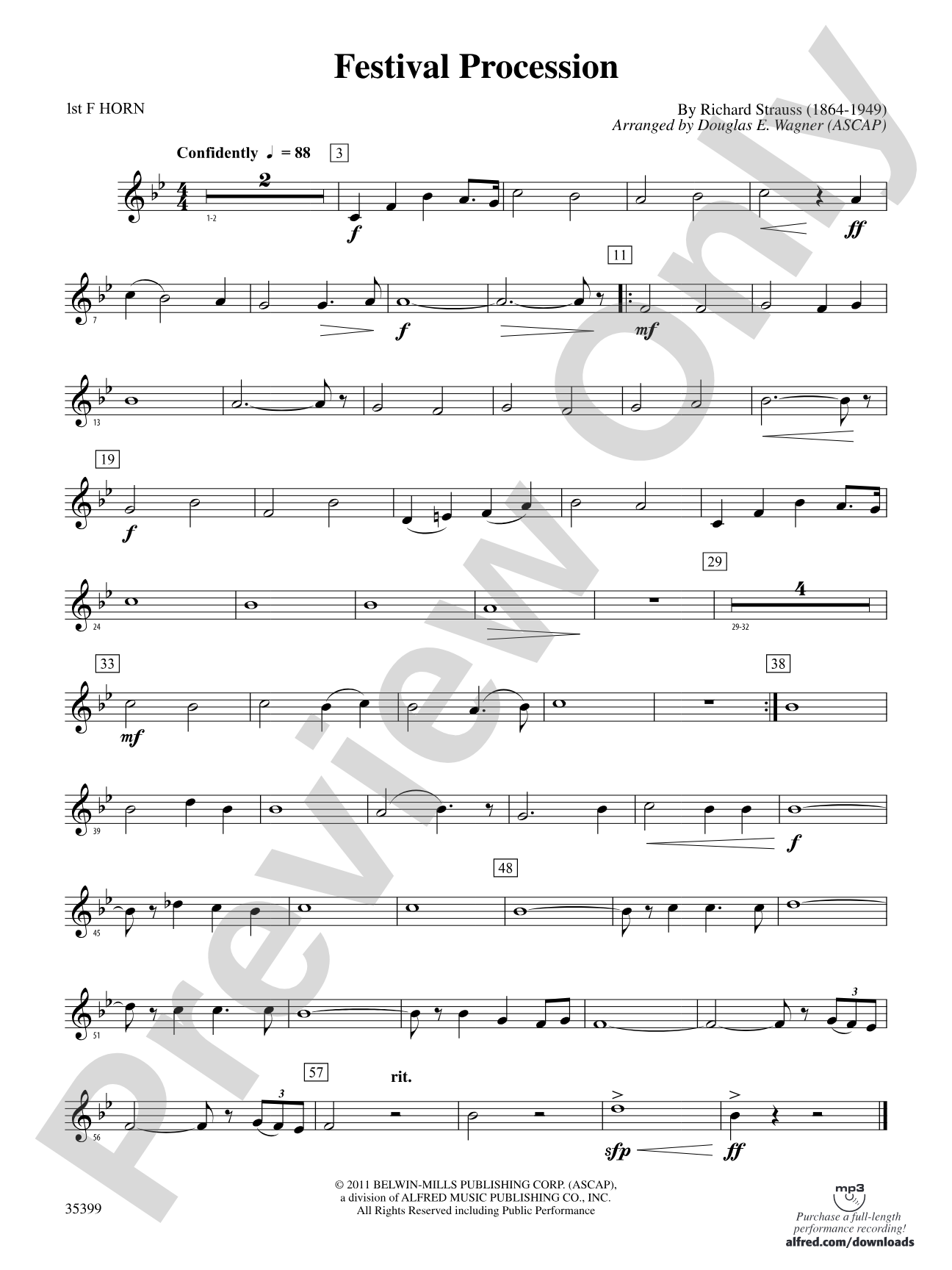 Festival Procession: 1st F Horn