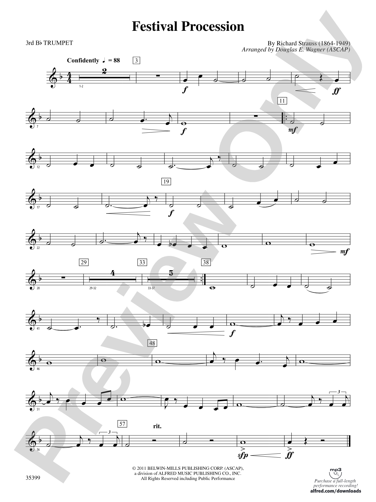 Festival Procession: 3rd B-flat Trumpet