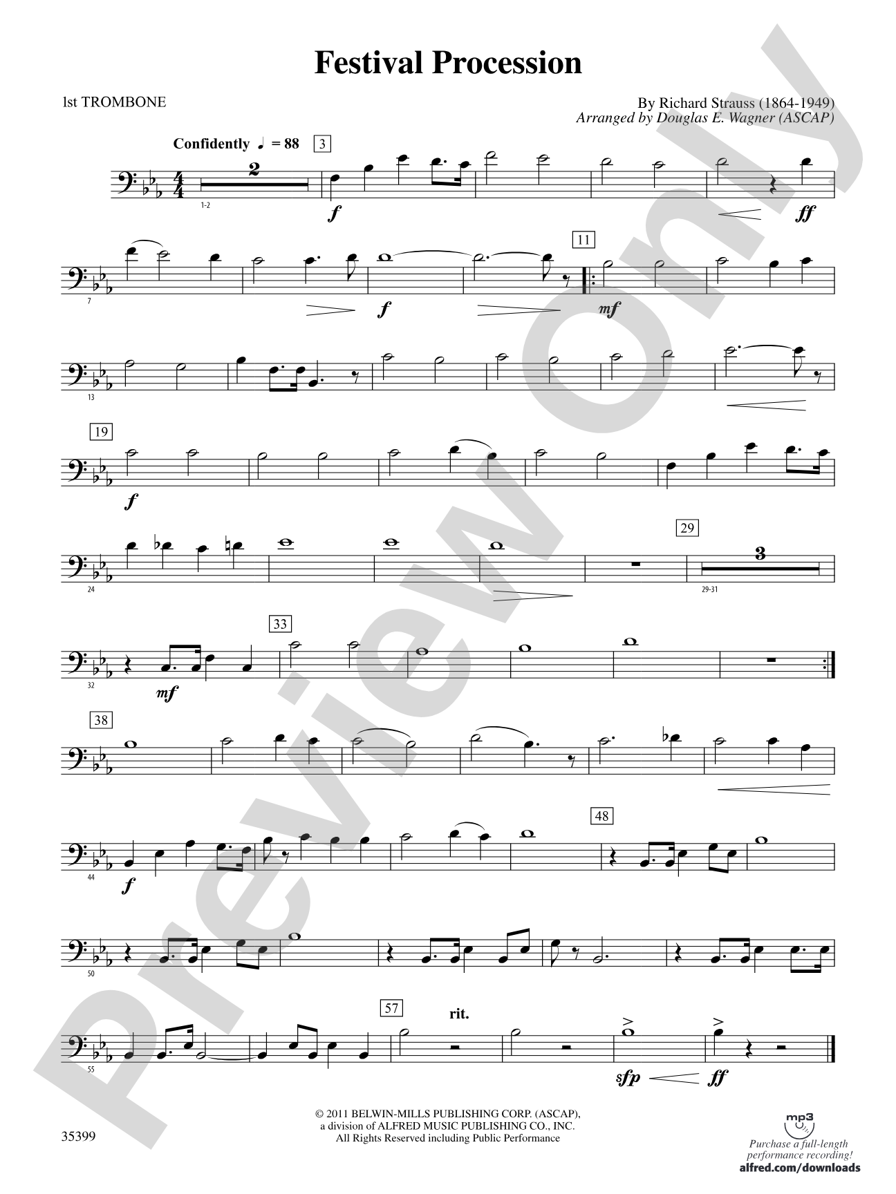 Festival Procession: 1st Trombone