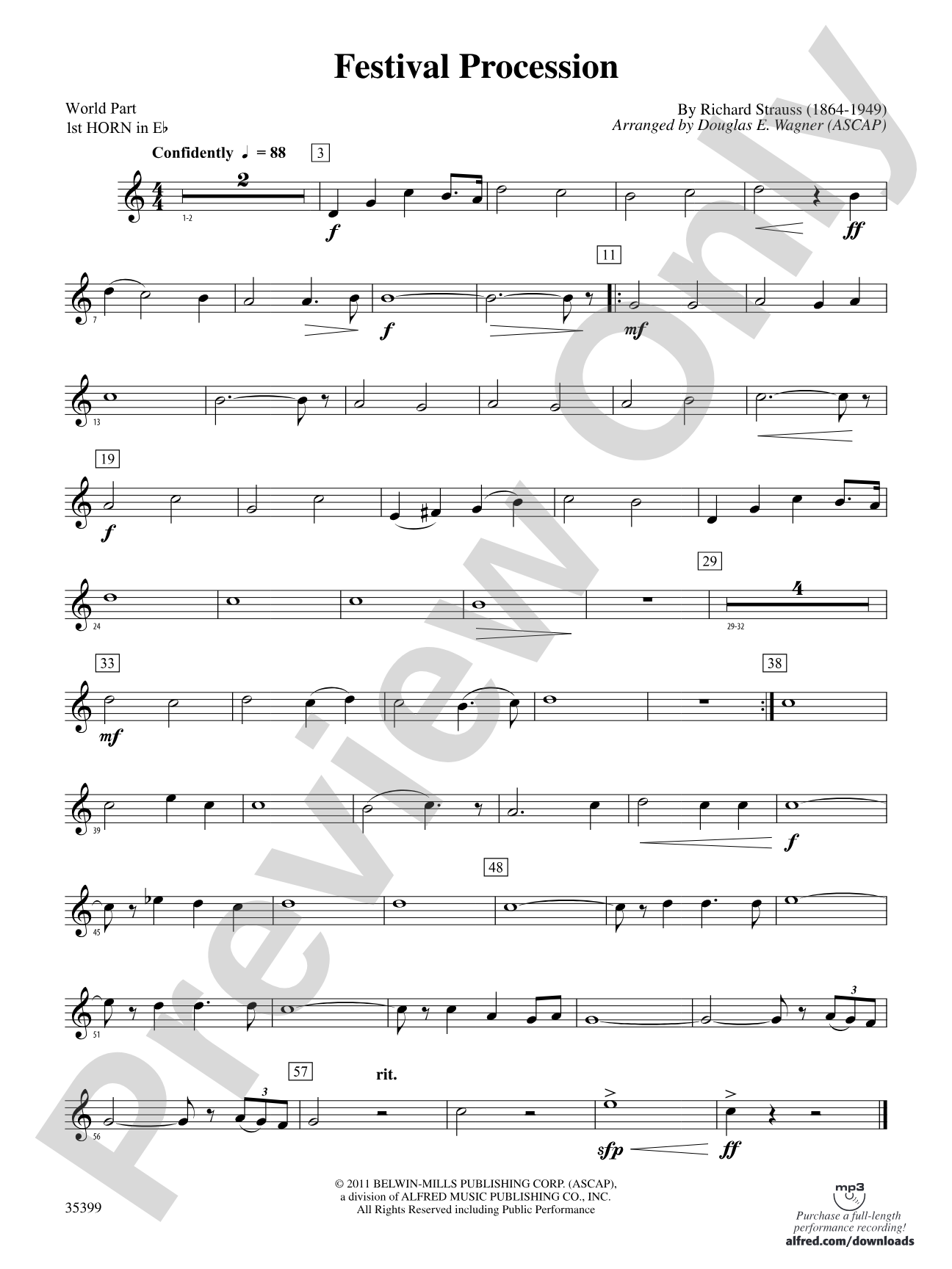 Festival Procession: (wp) 1st Horn in E-flat