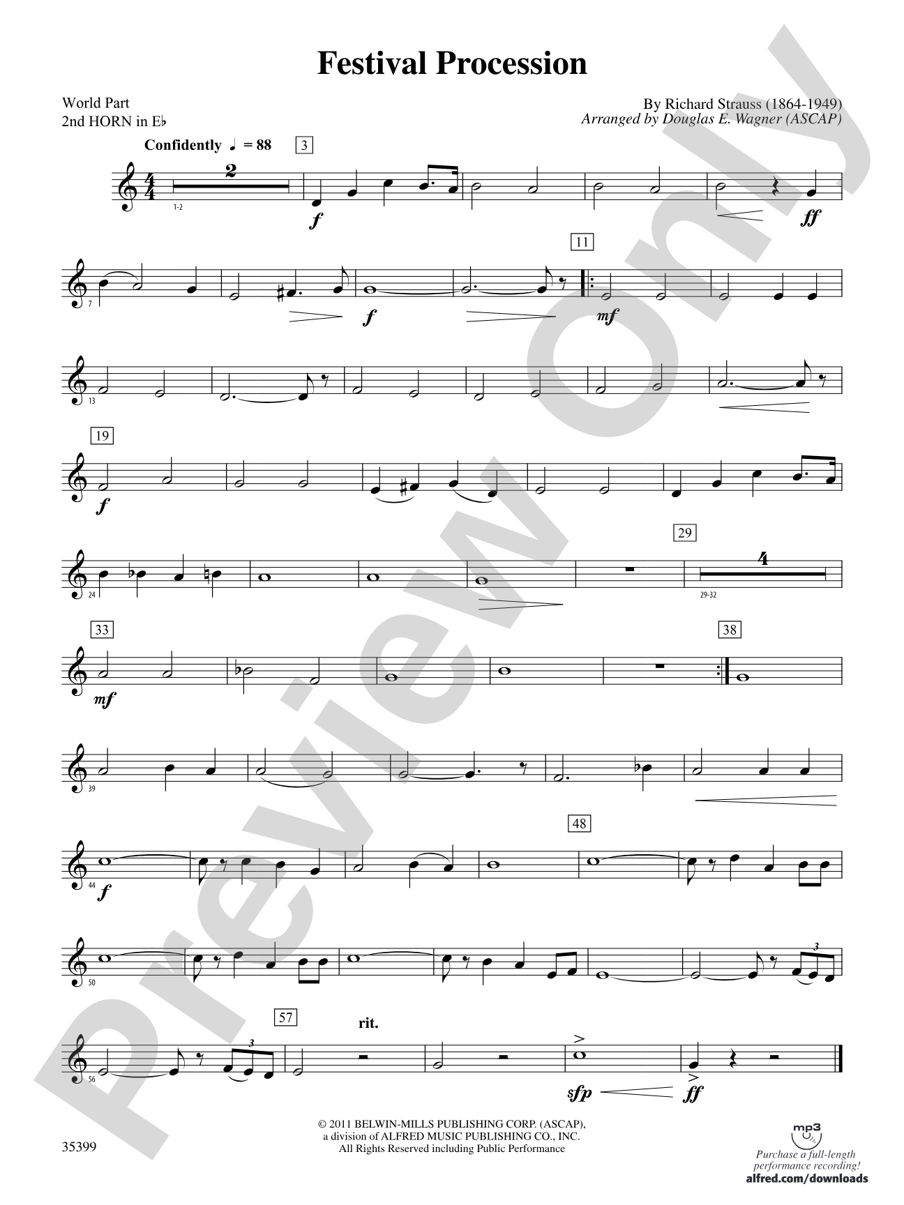 Festival Procession: (wp) 2nd Horn in E-flat