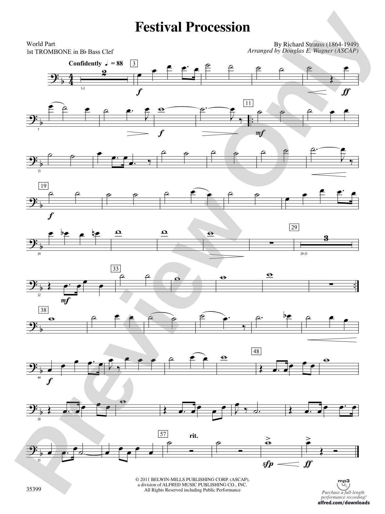 Festival Procession: (wp) 1st B-flat Trombone B.C.