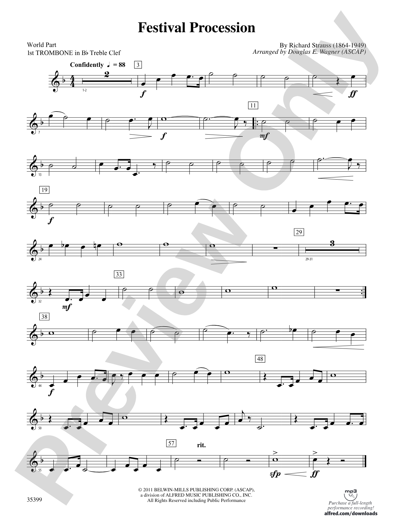 Festival Procession: (wp) 1st B-flat Trombone T.C.