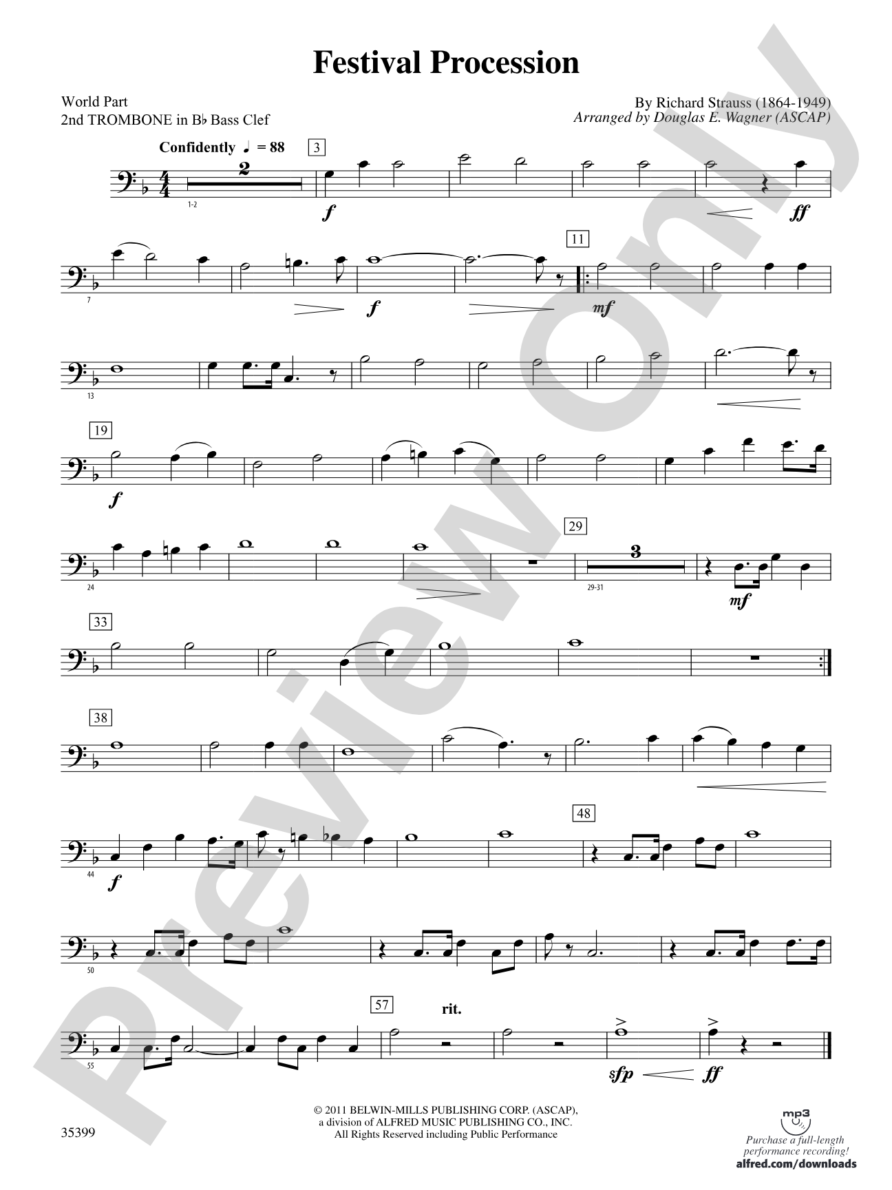 Festival Procession: (wp) 2nd B-flat Trombone B.C.